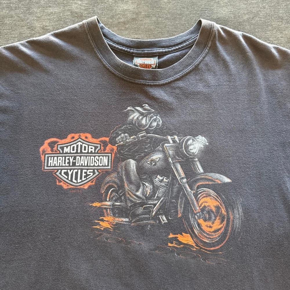 Vintage Harley Davidson Top Dog T-Shirt Smoky Mountain TN Faded Black Large